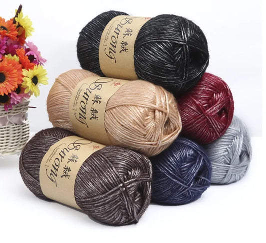 5pcs/500g Silk Cotton Knitting Yarn Crochet Needlework Thick Wool Thread Yarn For Hand Knitting Scarf Sweater Eco-friendly