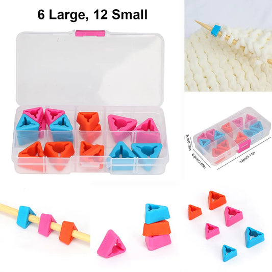 18pcs/Box Silicone Knitting Needles Cap Tips Point Protectors For Knitting Craft Sewing Crochet Kit Accessories For Needlework