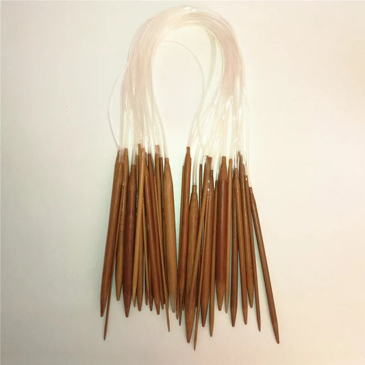 Bamboo circular ring knitting needles 18pcs Sizes 2.0mm-10.0mm 40cm 60cm long smooth finish Bamboo Knitting Needle Crochet Hooks