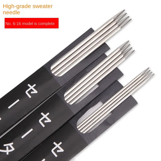 Double Pointed Stainless Steel Knitting Needles Set Size 6 7 8 9 10 11 12 13 14 15 16